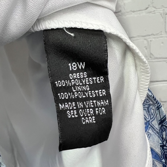 👗Like New |•ALYX•| White Blue Paisley Dress Size 18W - Picture 9 of 12